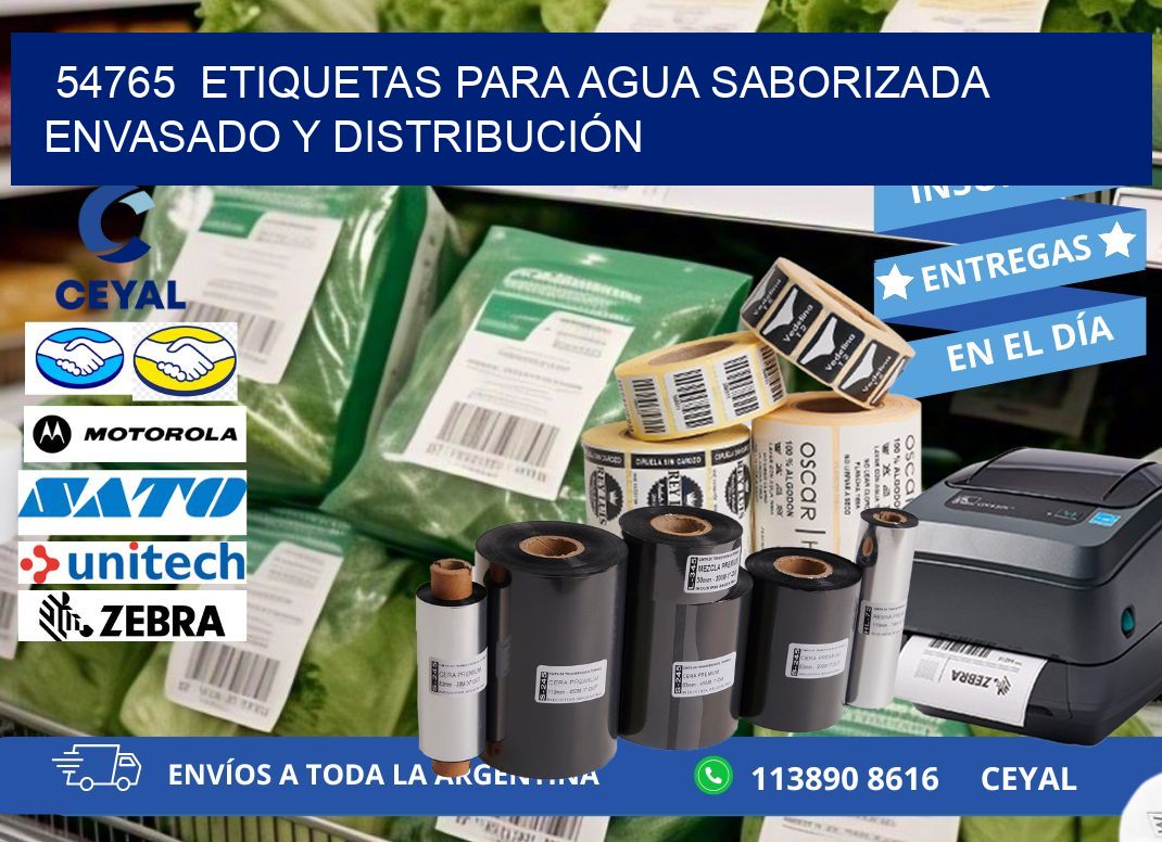 54765  ETIQUETAS PARA AGUA SABORIZADA ENVASADO Y DISTRIBUCIÓN