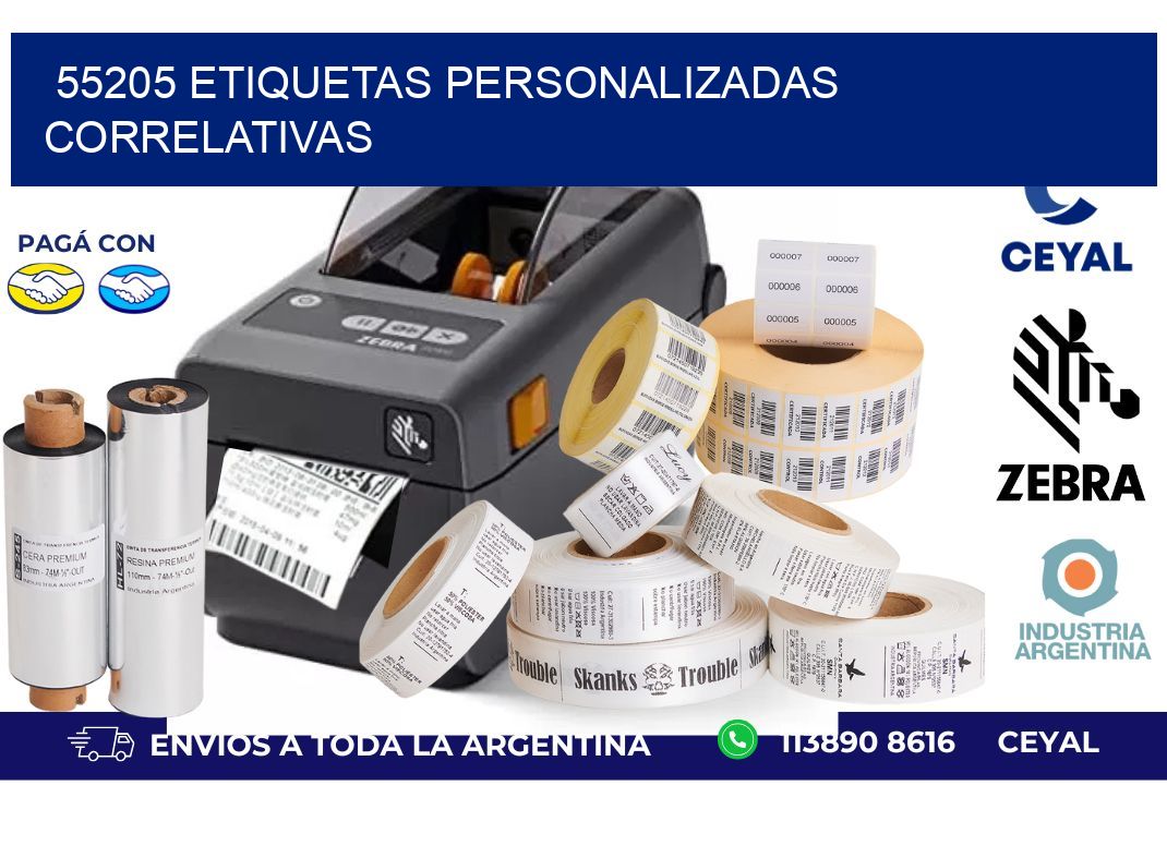 55205 ETIQUETAS PERSONALIZADAS CORRELATIVAS