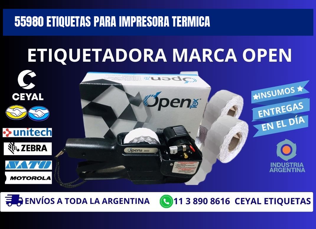 55980 ETIQUETAS PARA IMPRESORA TERMICA