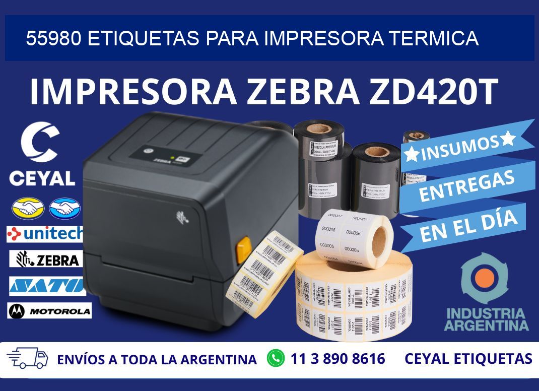 55980 ETIQUETAS PARA IMPRESORA TERMICA