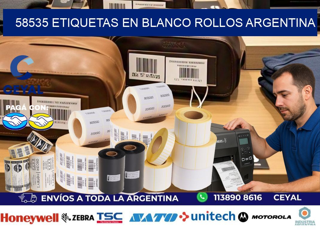 58535 ETIQUETAS EN BLANCO ROLLOS ARGENTINA