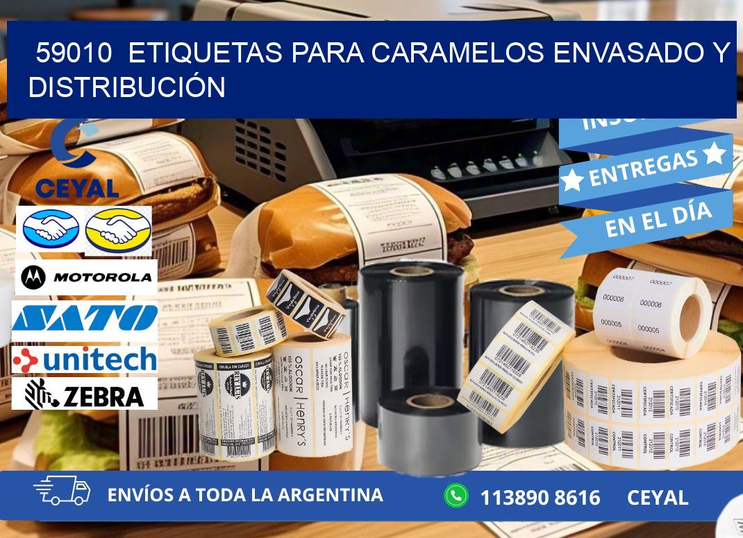 59010  ETIQUETAS PARA CARAMELOS ENVASADO Y DISTRIBUCIÓN