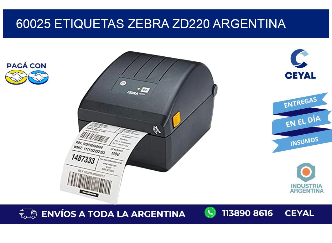60025 etiquetas zebra zd220 argentina