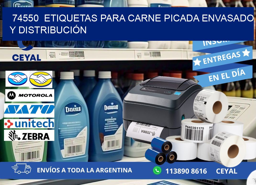 74550  ETIQUETAS PARA CARNE PICADA ENVASADO Y DISTRIBUCIÓN