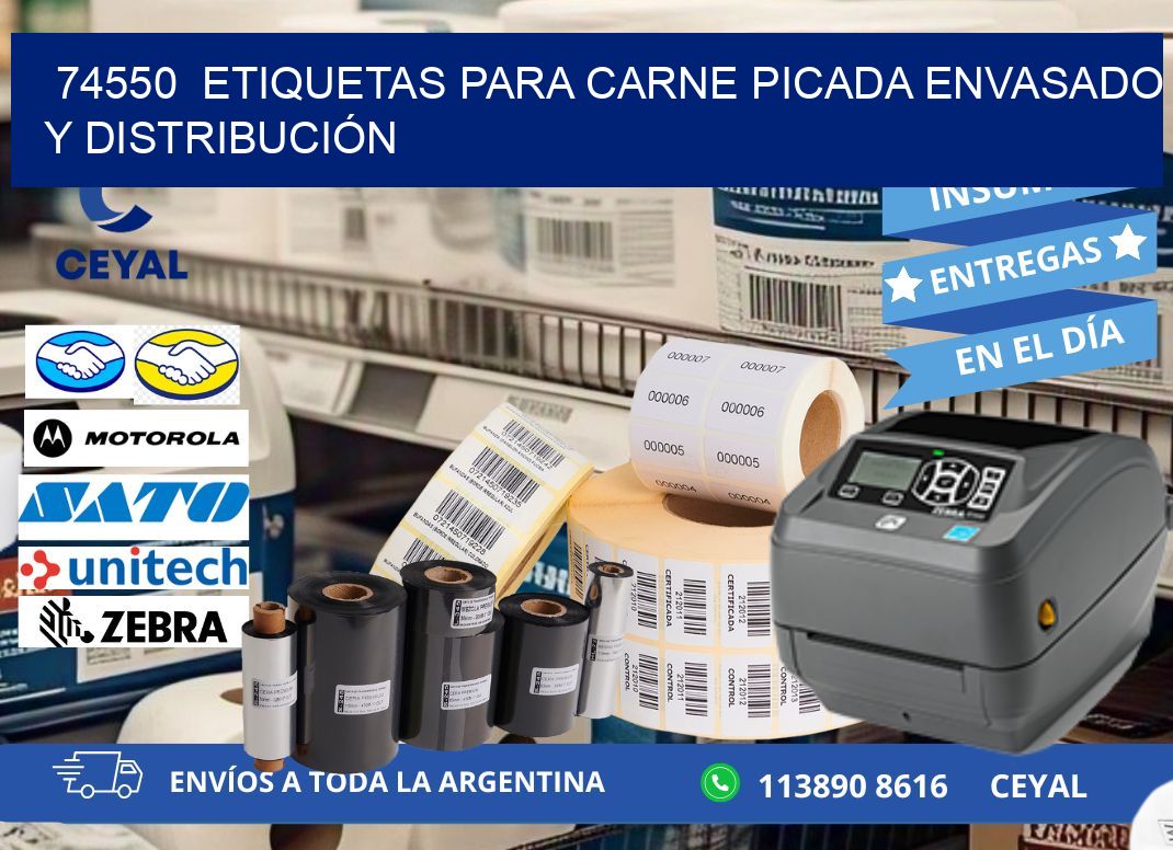 74550  ETIQUETAS PARA CARNE PICADA ENVASADO Y DISTRIBUCIÓN
