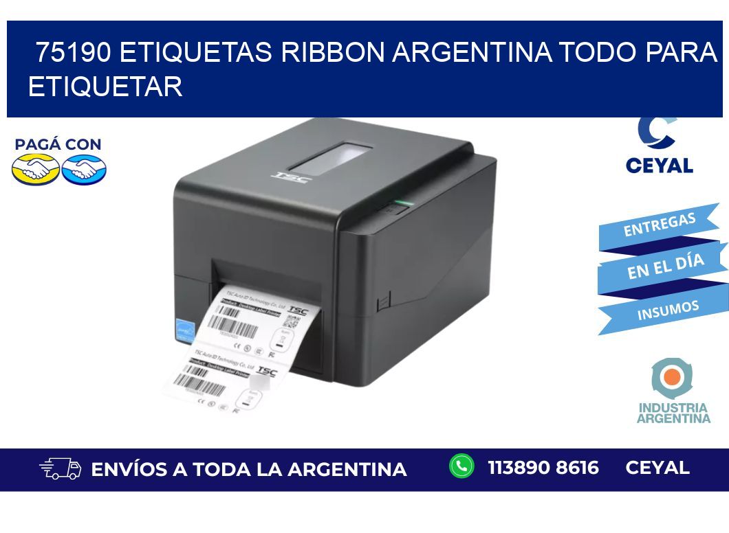 75190 etiquetas ribbon argentina TODO PARA ETIQUETAR