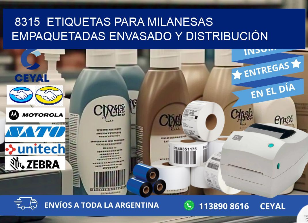 8315  ETIQUETAS PARA MILANESAS EMPAQUETADAS ENVASADO Y DISTRIBUCIÓN