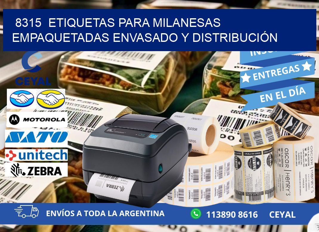 8315  ETIQUETAS PARA MILANESAS EMPAQUETADAS ENVASADO Y DISTRIBUCIÓN