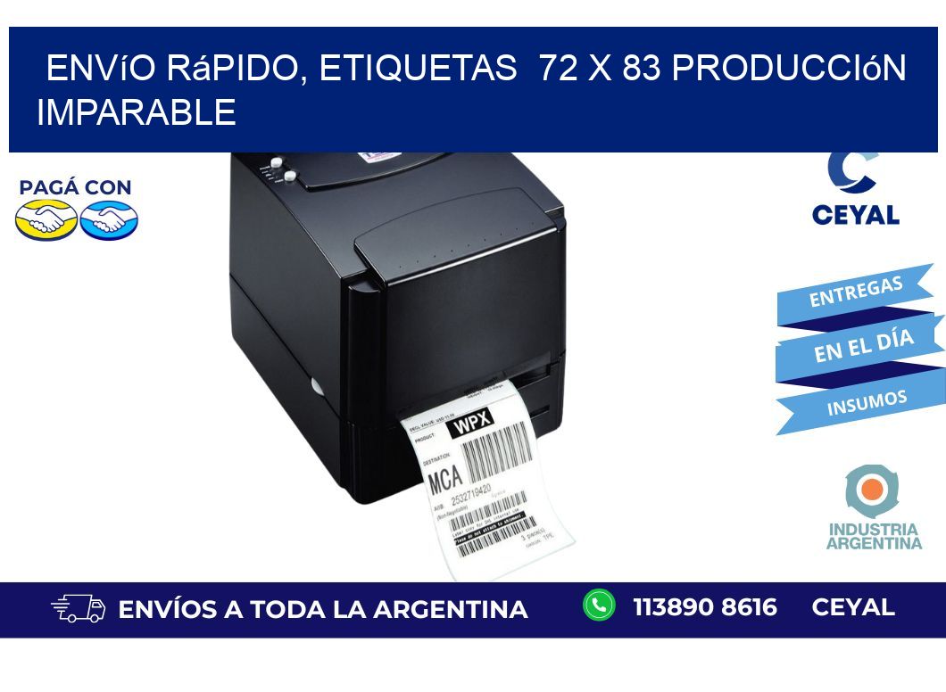 Envío Rápido, Etiquetas  72 x 83 Producción Imparable