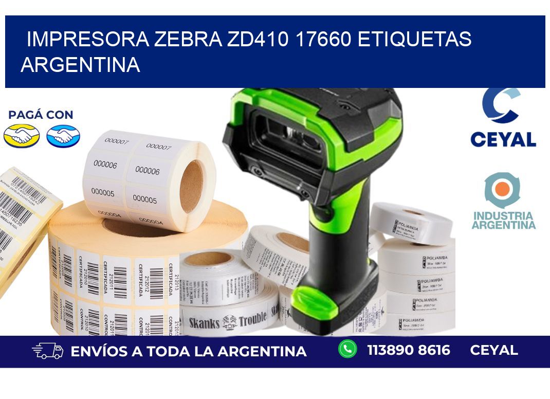 Impresora zebra zd410 17660 etiquetas argentina