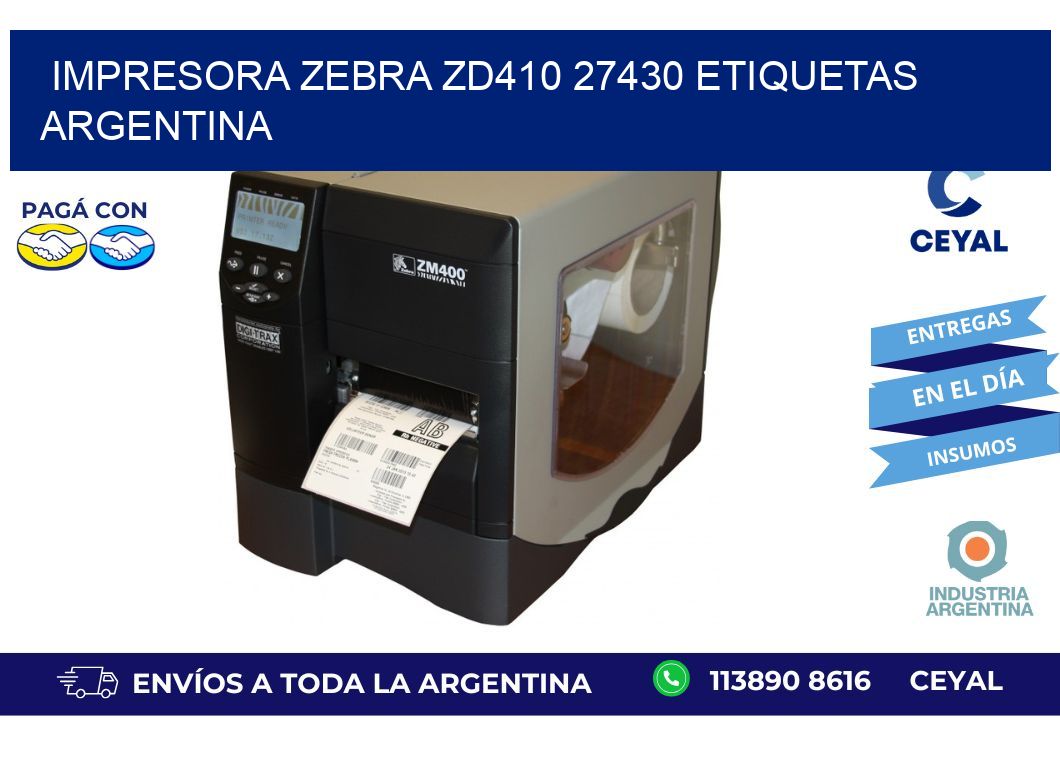 Impresora zebra zd410 27430 etiquetas argentina