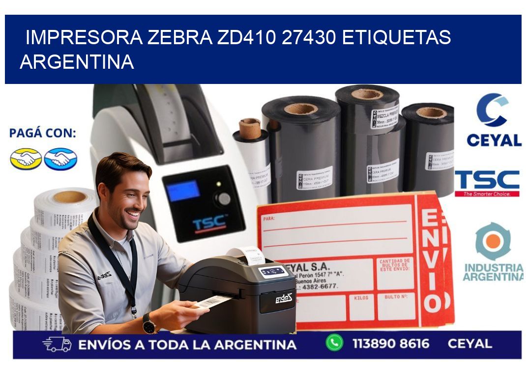 Impresora zebra zd410 27430 etiquetas argentina