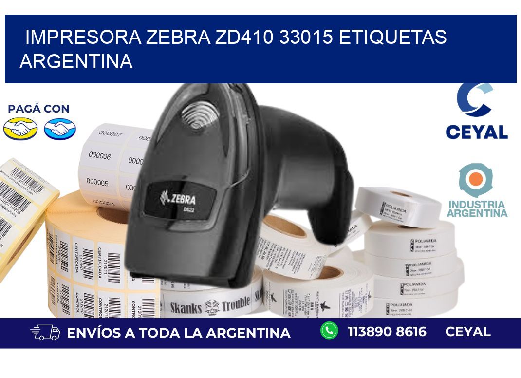 Impresora zebra zd410 33015 etiquetas argentina