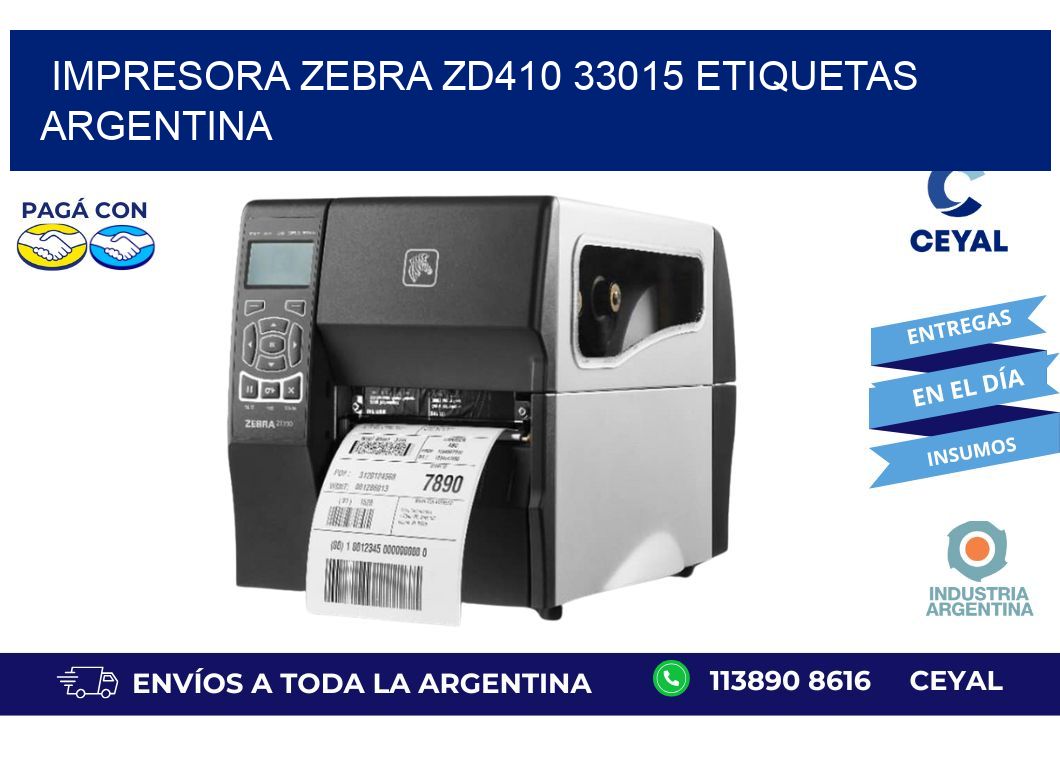 Impresora zebra zd410 33015 etiquetas argentina