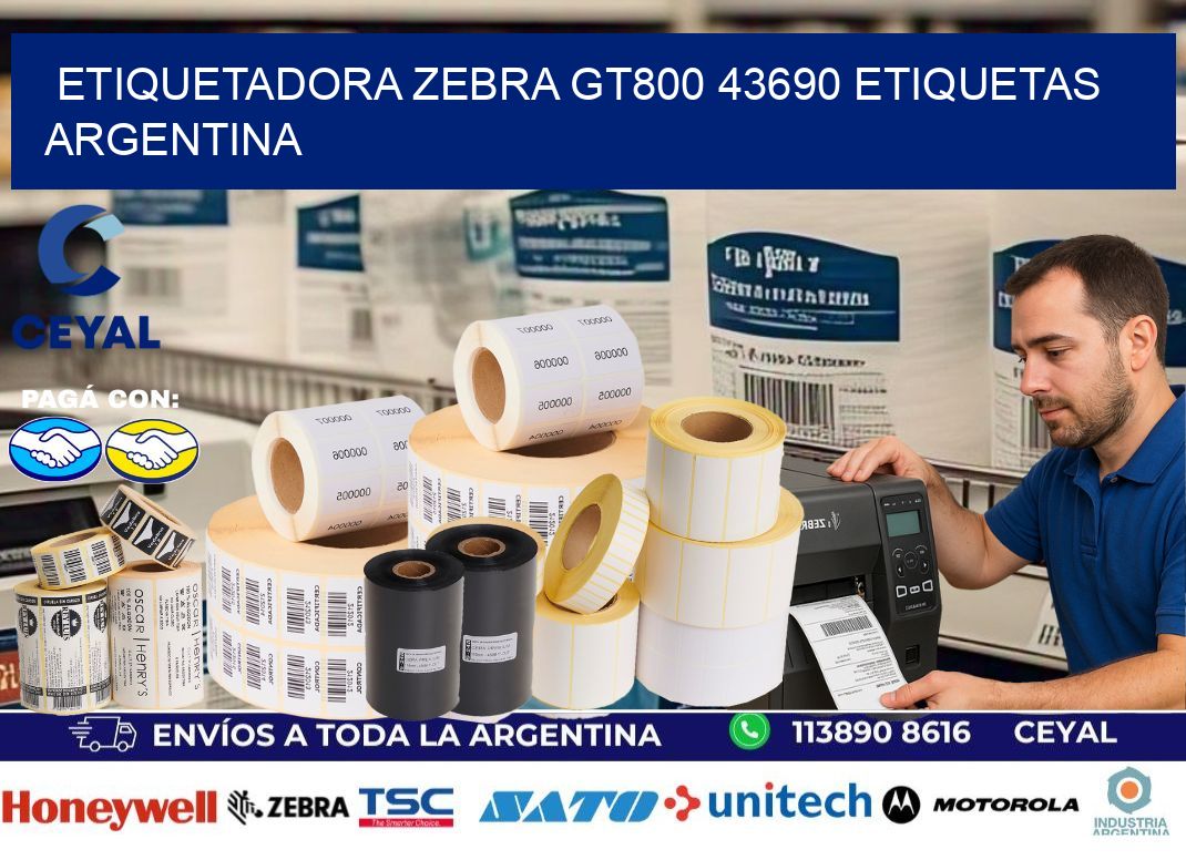 etiquetadora zebra gt800 43690 etiquetas argentina