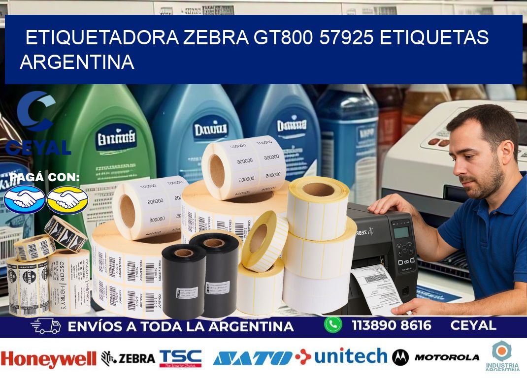etiquetadora zebra gt800 57925 etiquetas argentina