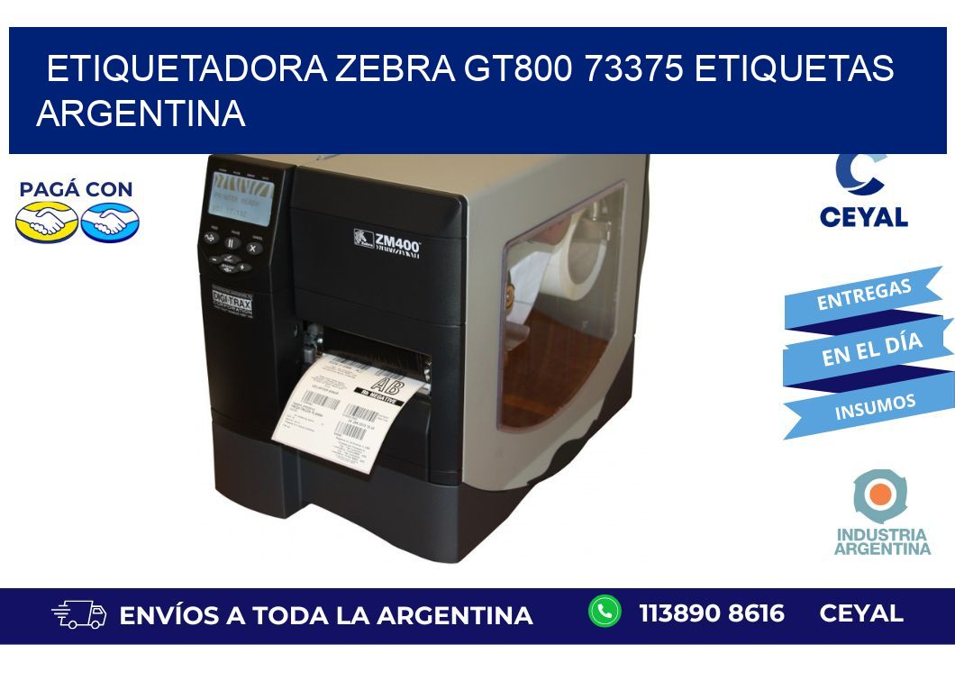 etiquetadora zebra gt800 73375 etiquetas argentina