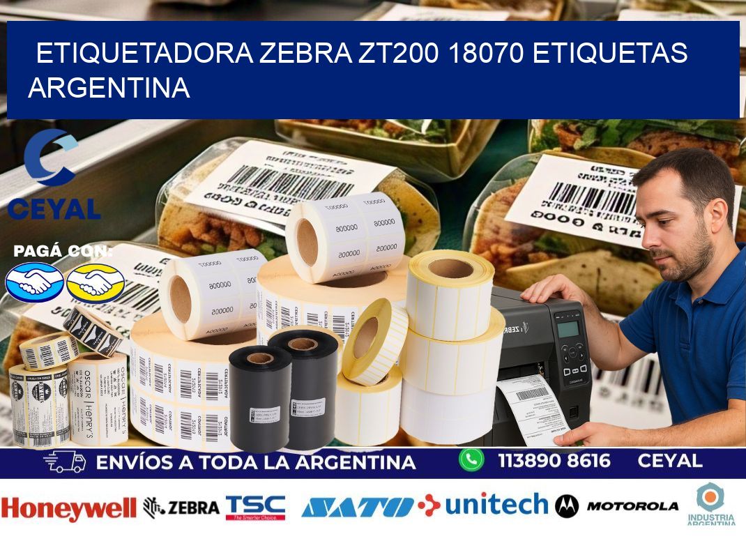 etiquetadora zebra zt200 18070 etiquetas argentina
