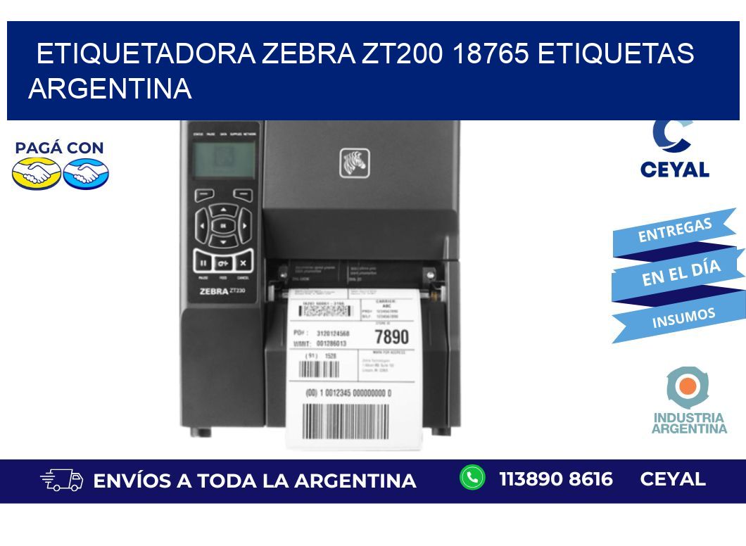 etiquetadora zebra zt200 18765 etiquetas argentina