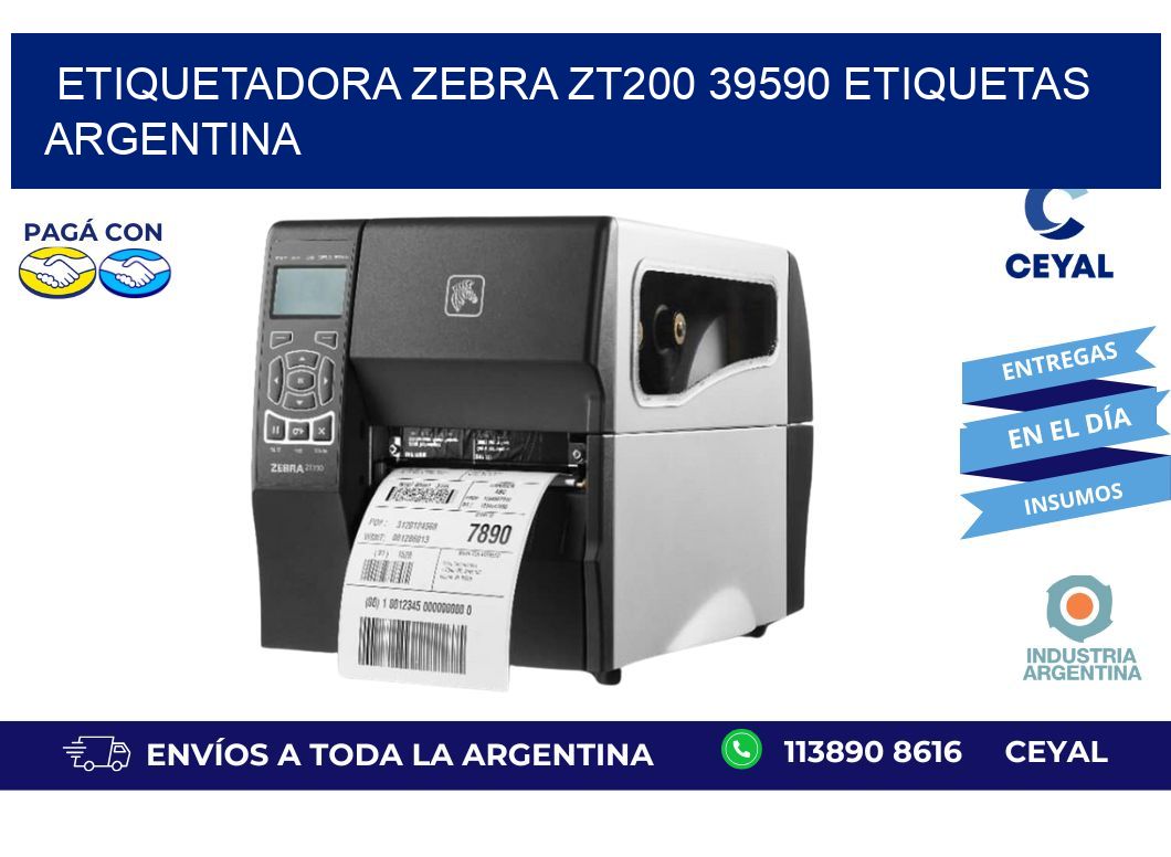 etiquetadora zebra zt200 39590 etiquetas argentina