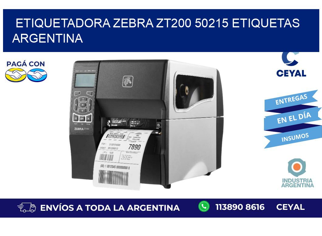 etiquetadora zebra zt200 50215 etiquetas argentina