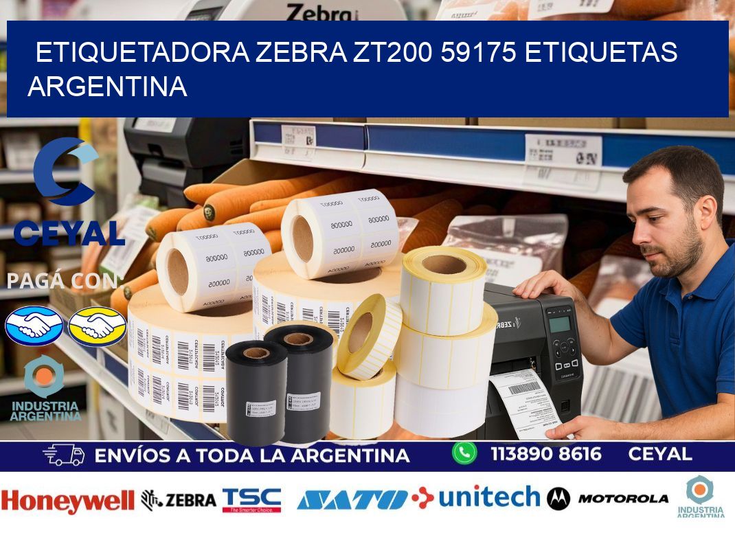 etiquetadora zebra zt200 59175 etiquetas argentina