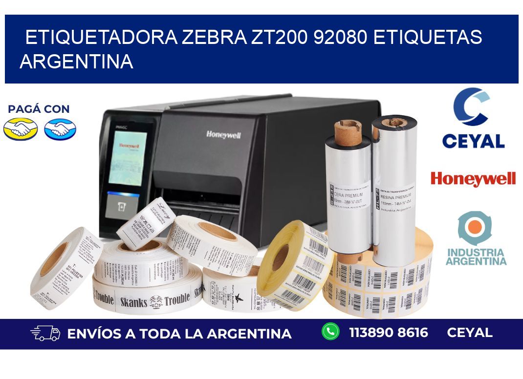 etiquetadora zebra zt200 92080 etiquetas argentina