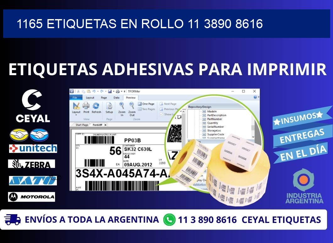1165 ETIQUETAS EN ROLLO 11 3890 8616