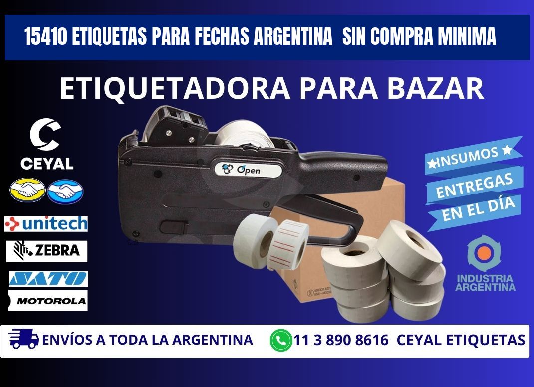 15410 ETIQUETAS PARA FECHAS ARGENTINA  SIN COMPRA MINIMA