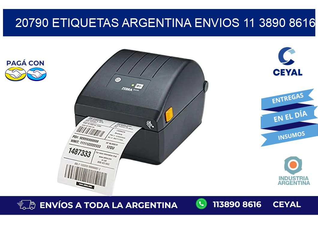 20790 ETIQUETAS ARGENTINA ENVIOS 11 3890 8616