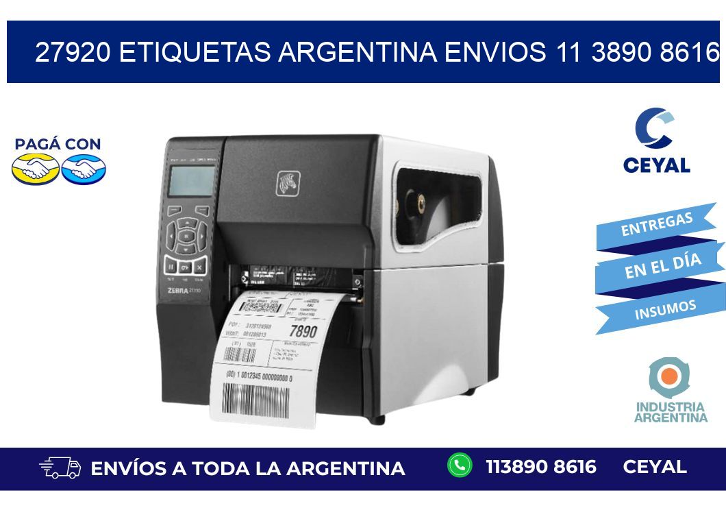 27920 ETIQUETAS ARGENTINA ENVIOS 11 3890 8616