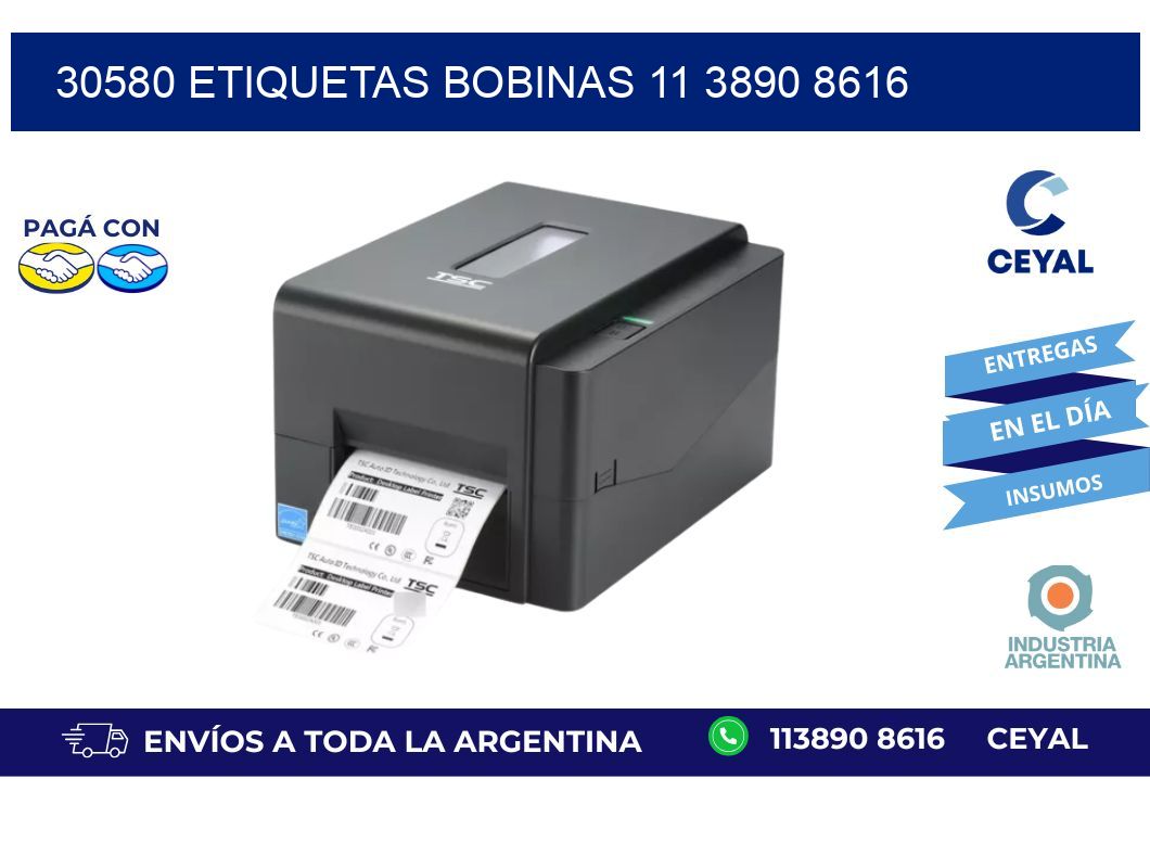 30580 ETIQUETAS BOBINAS 11 3890 8616