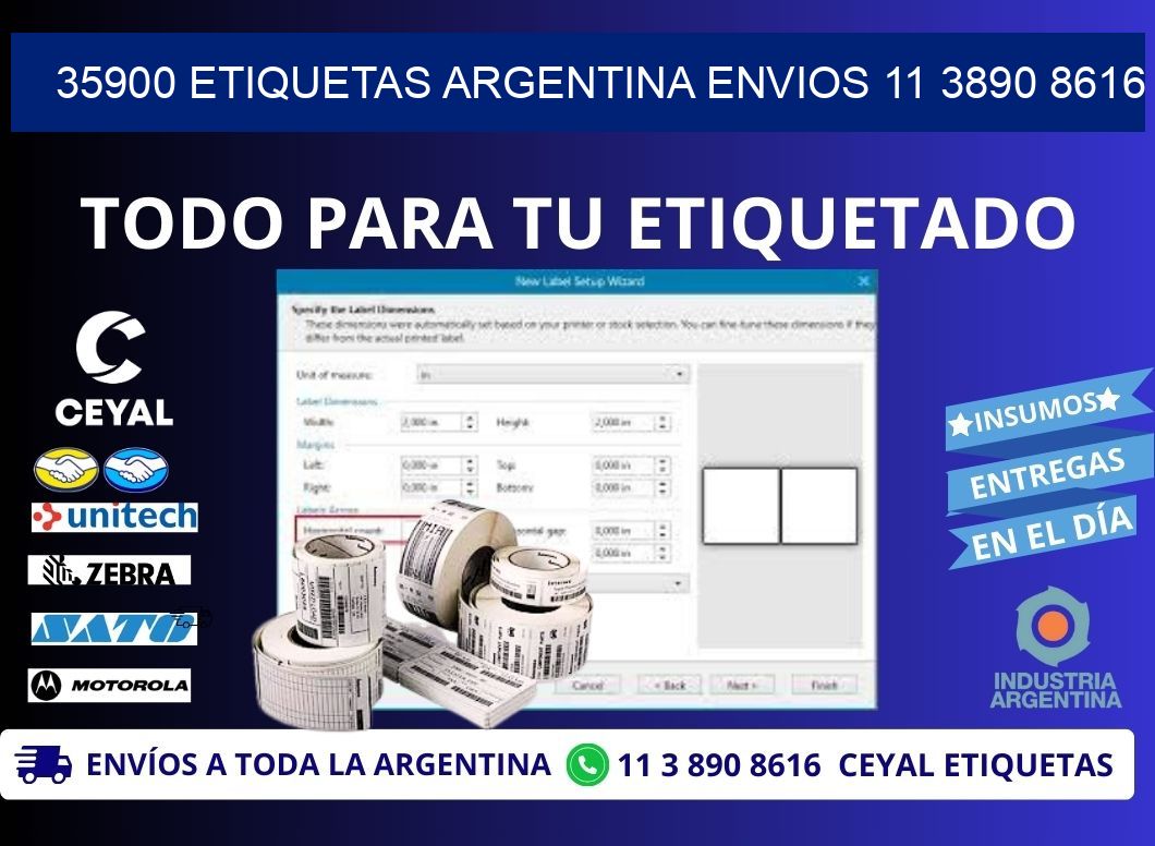 35900 ETIQUETAS ARGENTINA ENVIOS 11 3890 8616