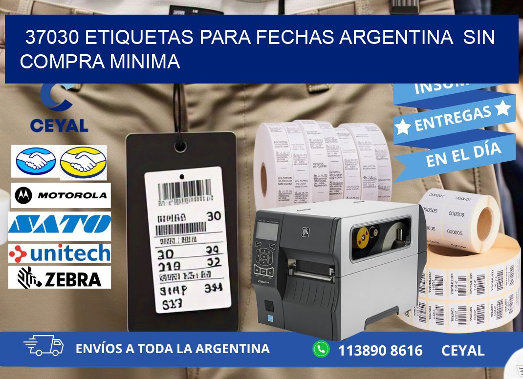 37030 ETIQUETAS PARA FECHAS ARGENTINA  SIN COMPRA MINIMA