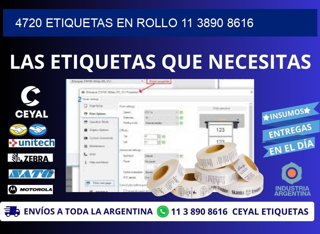 4720 ETIQUETAS EN ROLLO 11 3890 8616