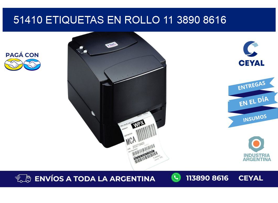 51410 ETIQUETAS EN ROLLO 11 3890 8616