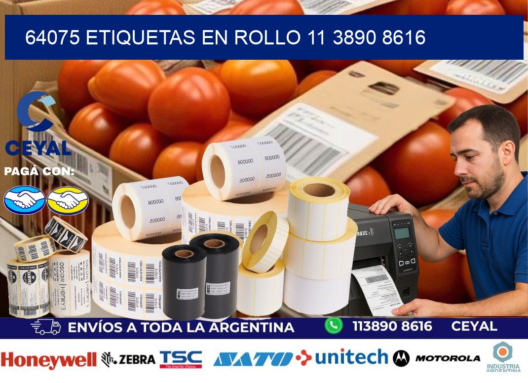 64075 ETIQUETAS EN ROLLO 11 3890 8616