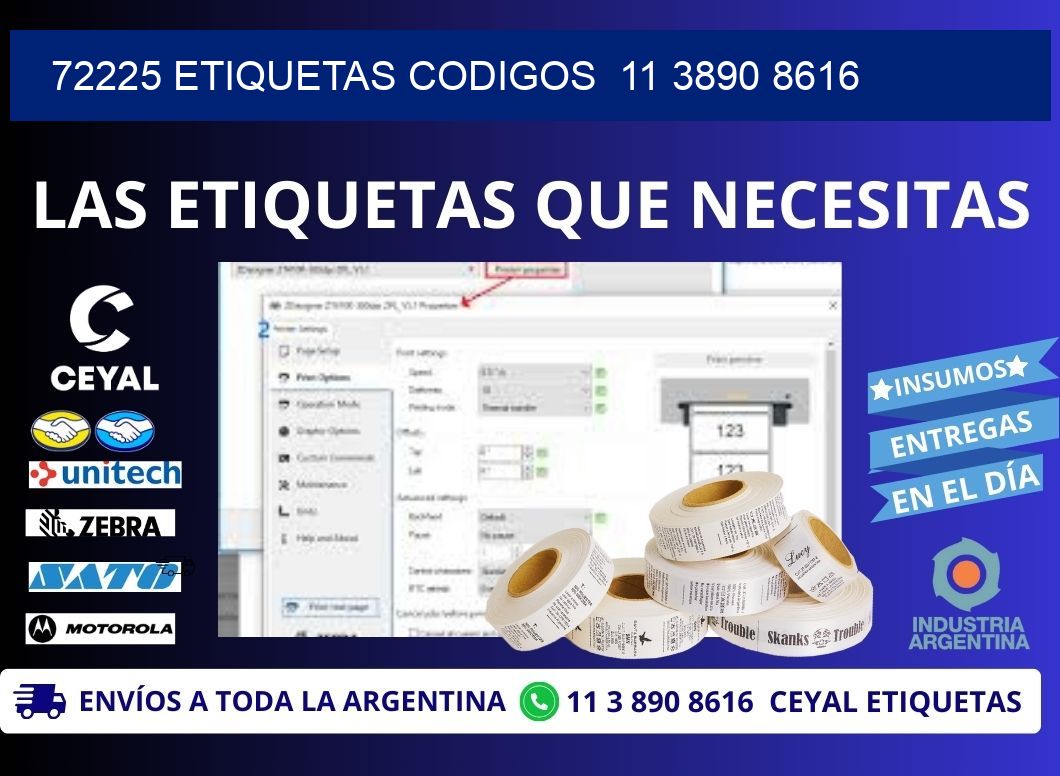 72225 ETIQUETAS CODIGOS  11 3890 8616