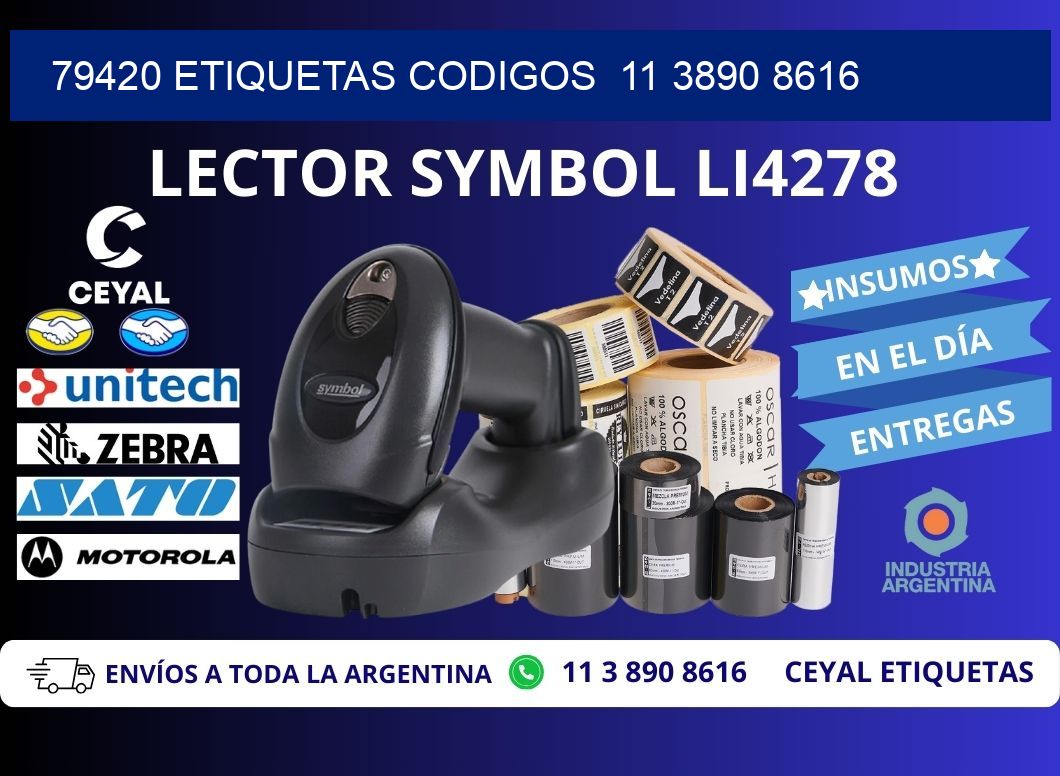 79420 ETIQUETAS CODIGOS  11 3890 8616