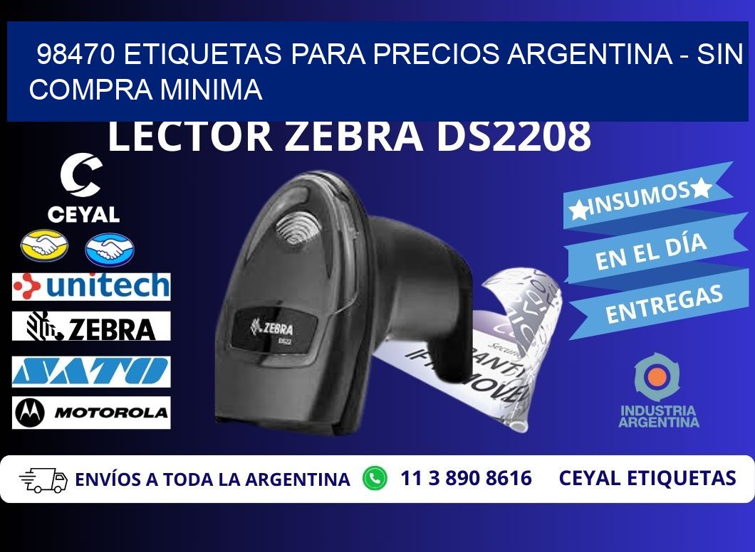 98470 ETIQUETAS PARA PRECIOS ARGENTINA - SIN COMPRA MINIMA