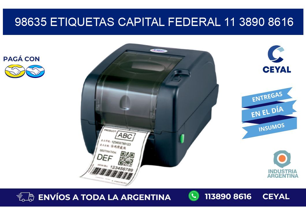 98635 ETIQUETAS CAPITAL FEDERAL 11 3890 8616