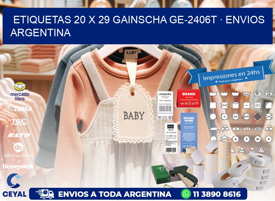 ETIQUETAS 20 x 29 GAINSCHA GE-2406T · ENVIOS ARGENTINA