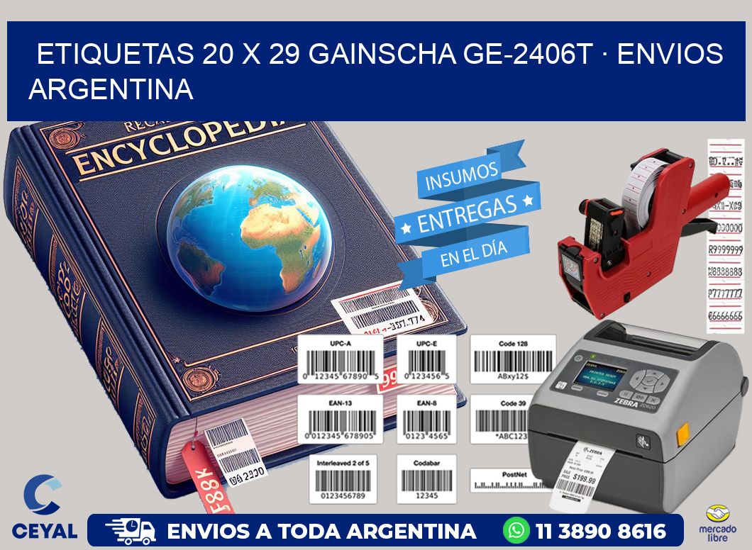 ETIQUETAS 20 x 29 GAINSCHA GE-2406T · ENVIOS ARGENTINA