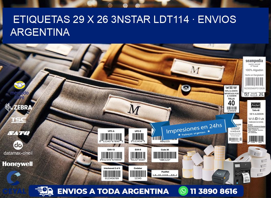 ETIQUETAS 29 x 26 3NSTAR LDT114 · ENVIOS ARGENTINA