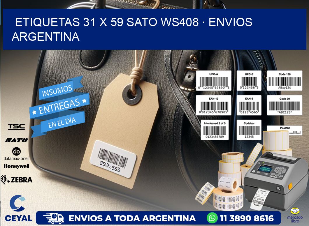 ETIQUETAS 31 x 59 SATO WS408 · ENVIOS ARGENTINA