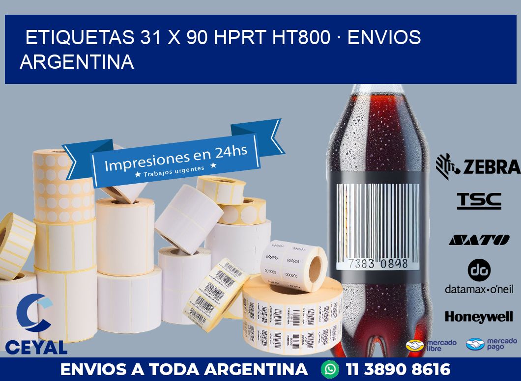 ETIQUETAS 31 x 90 HPRT HT800 · ENVIOS ARGENTINA