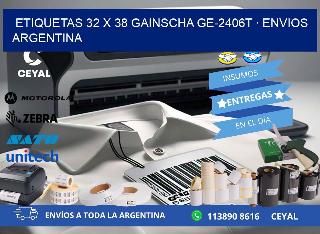 ETIQUETAS 32 x 38 GAINSCHA GE-2406T · ENVIOS ARGENTINA