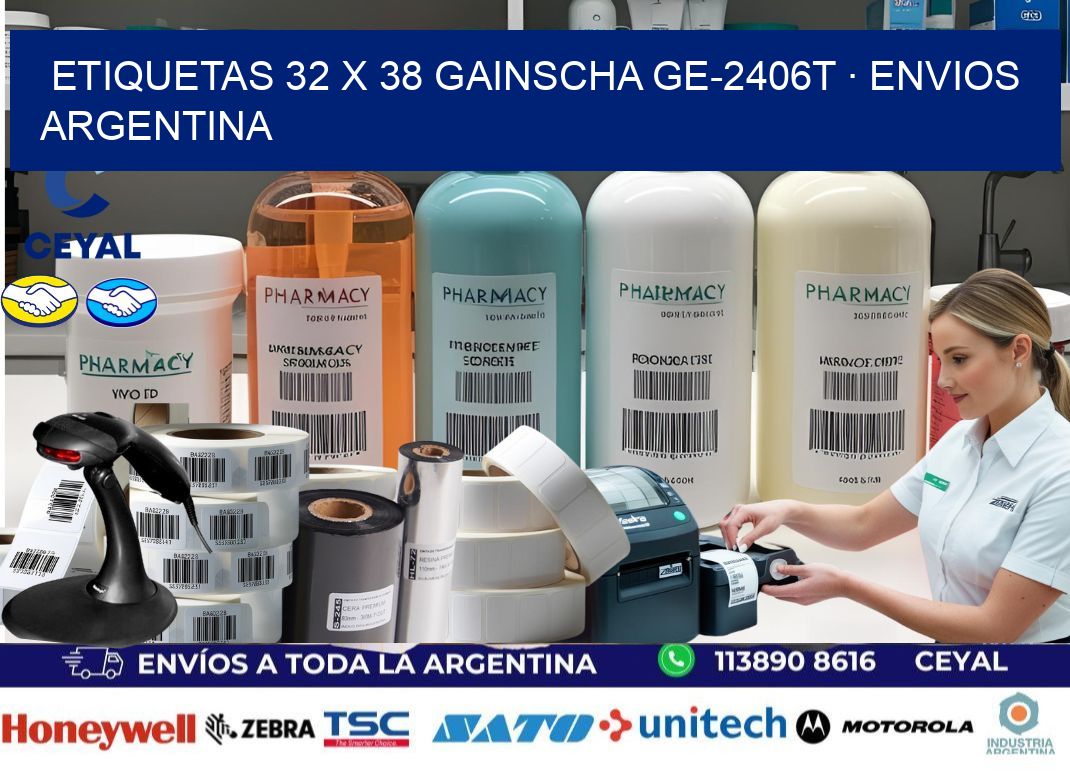 ETIQUETAS 32 x 38 GAINSCHA GE-2406T · ENVIOS ARGENTINA