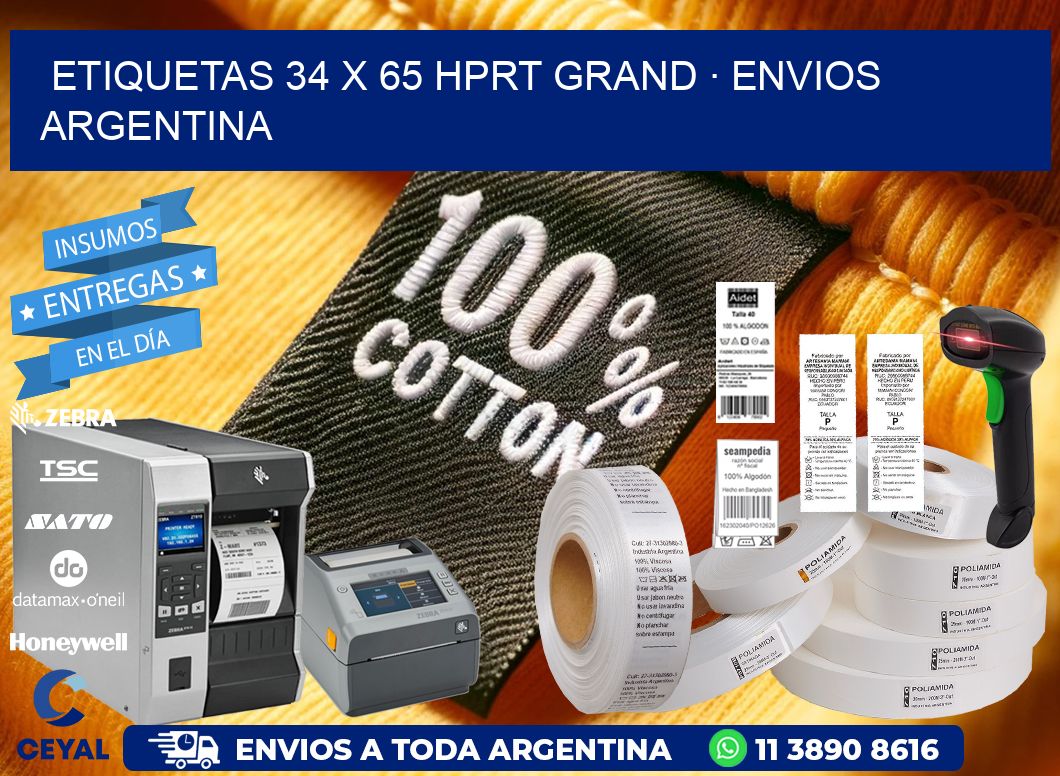 ETIQUETAS 34 x 65 HPRT GRAND · ENVIOS ARGENTINA