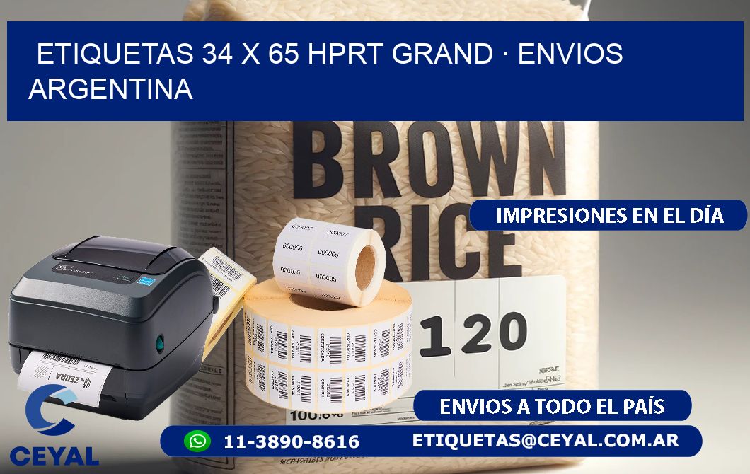 ETIQUETAS 34 x 65 HPRT GRAND · ENVIOS ARGENTINA